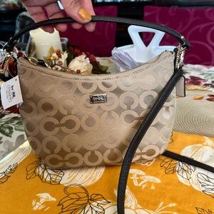Coach Beige Signature Shoulder and  crossbody Bag